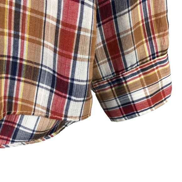 Vintage 70s thin plaid travelers button up XL - Picture 4 of 5